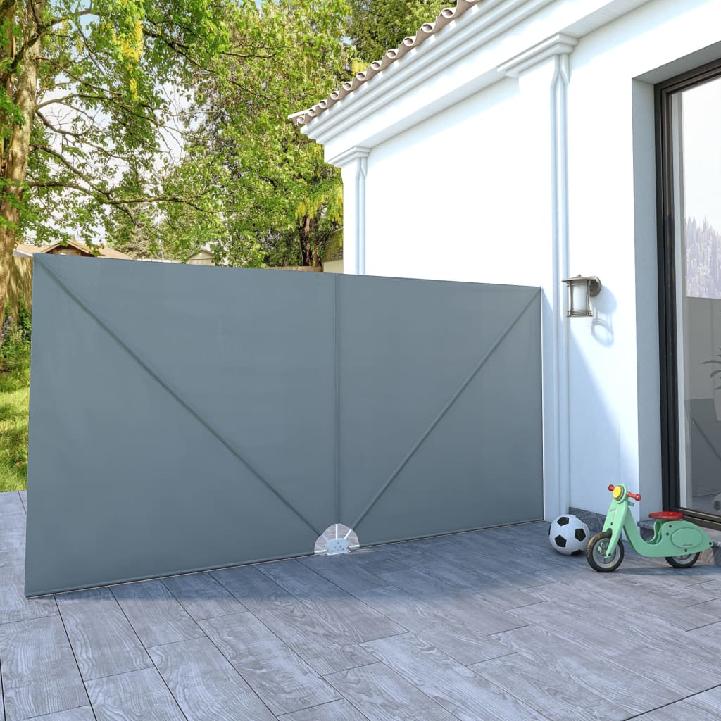 Paravent extérieur pliable de terrasse Gris 400 x 200 cm