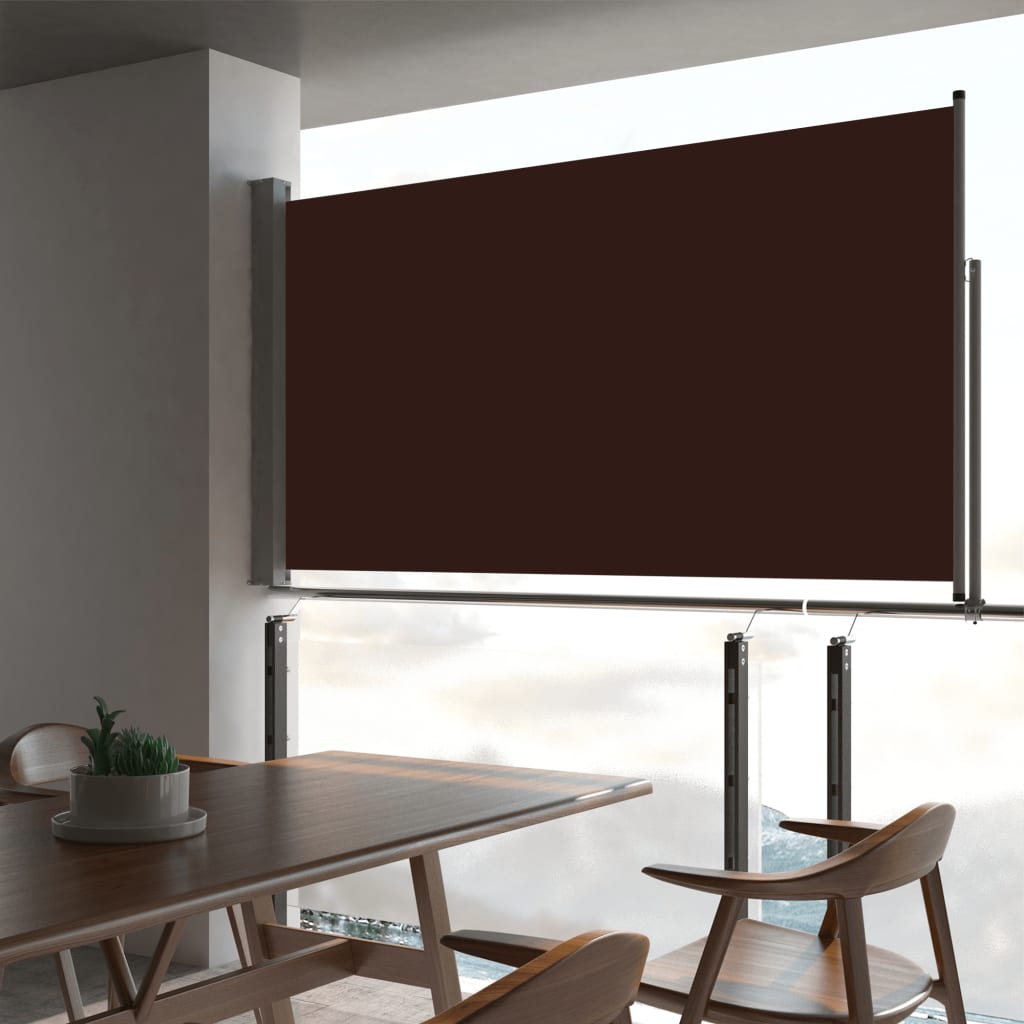 Paravent extérieur rétractable de patio 160×300 cm Marron