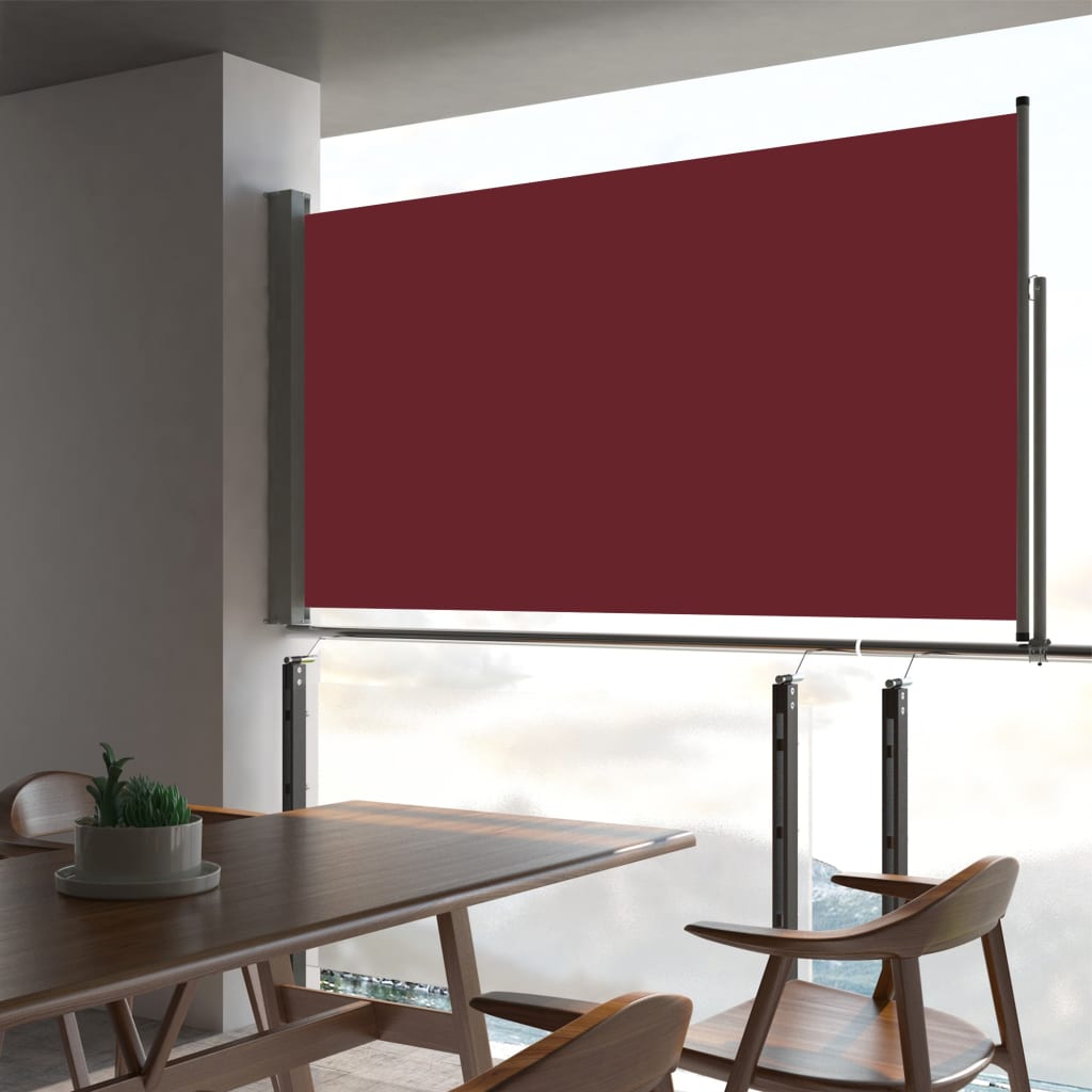 Paravent extérieur rétractable de patio 160×300 cm Rouge