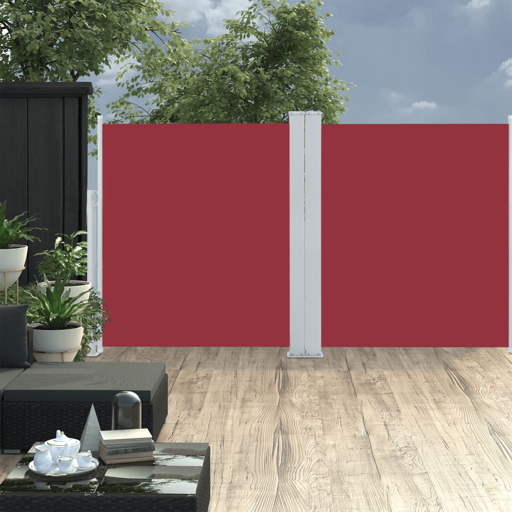 Paravent extérieur rétractable Rouge 160 x 600 cm