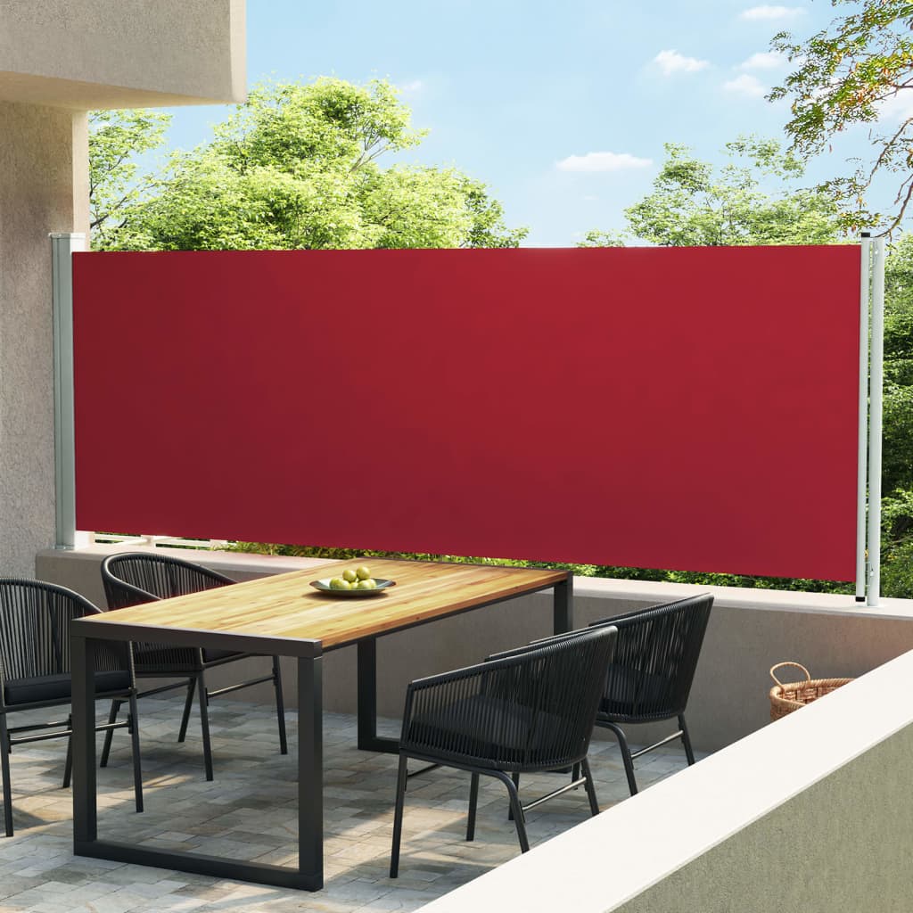 Paravent extérieur rétractable de patio 600×160 cm Rouge