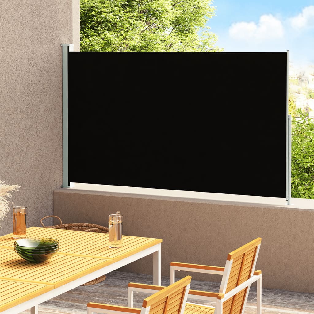 Paravent extérieur rétractable de patio 180×300 cm Noir