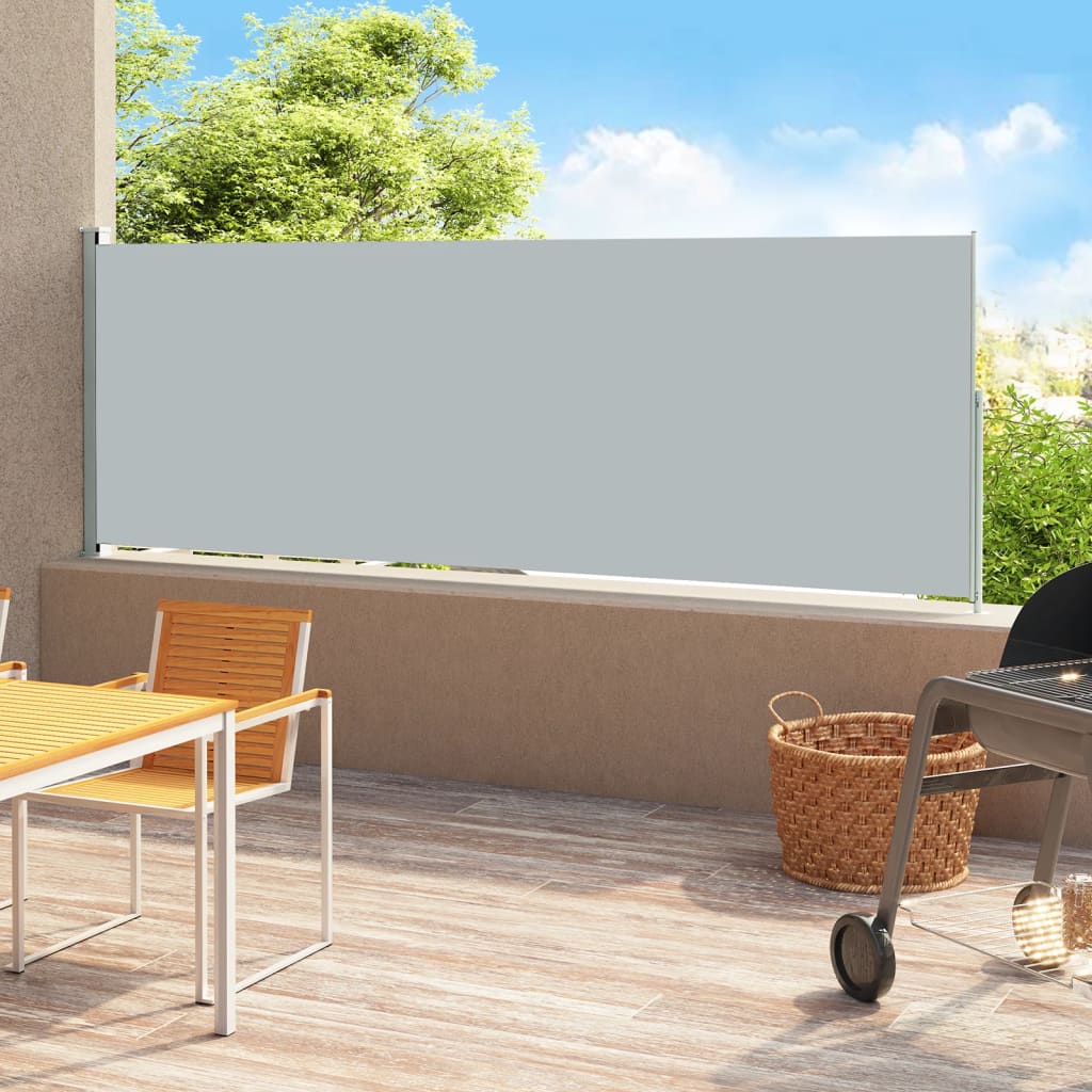 Paravent extérieur rétractable de patio 200×500 cm Gris