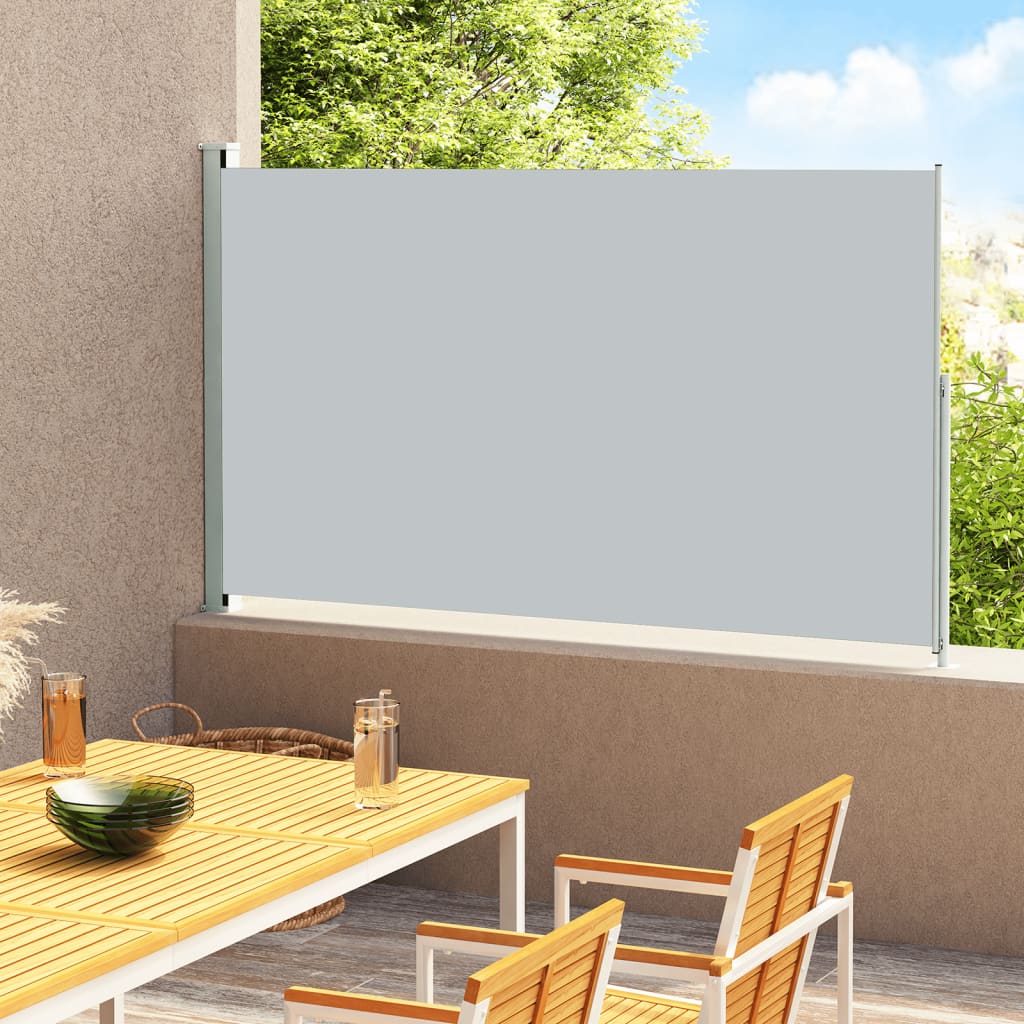 Paravent extérieur rétractable de patio 220×300 cm Gris