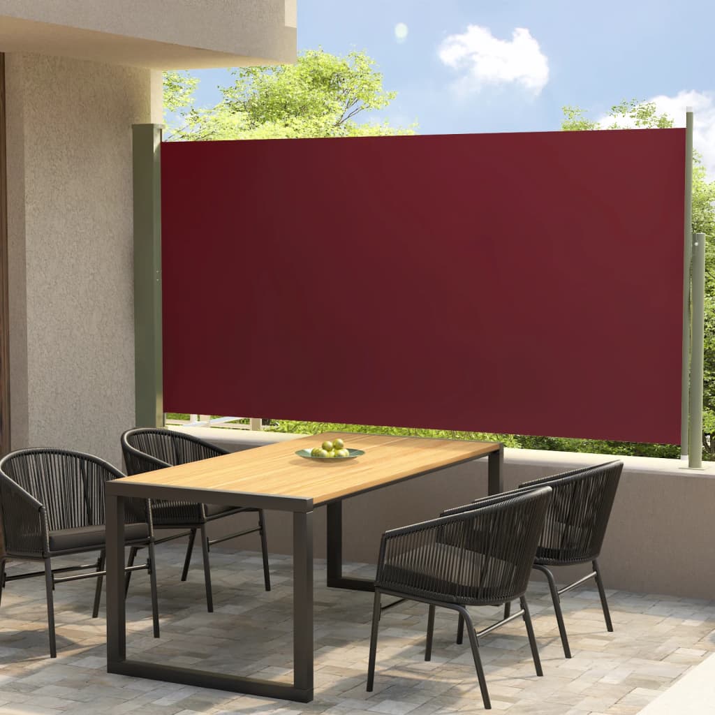 Paravent extérieur rétractable de patio 160×300 cm Rouge