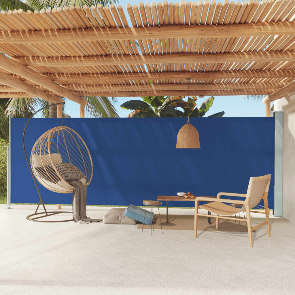 Paravent extérieur rétractable de patio 180×600 cm Bleu