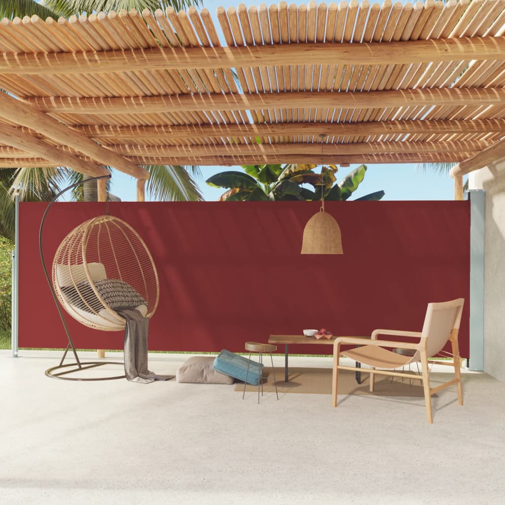 Paravent extérieur rétractable de patio 180×600 cm Rouge