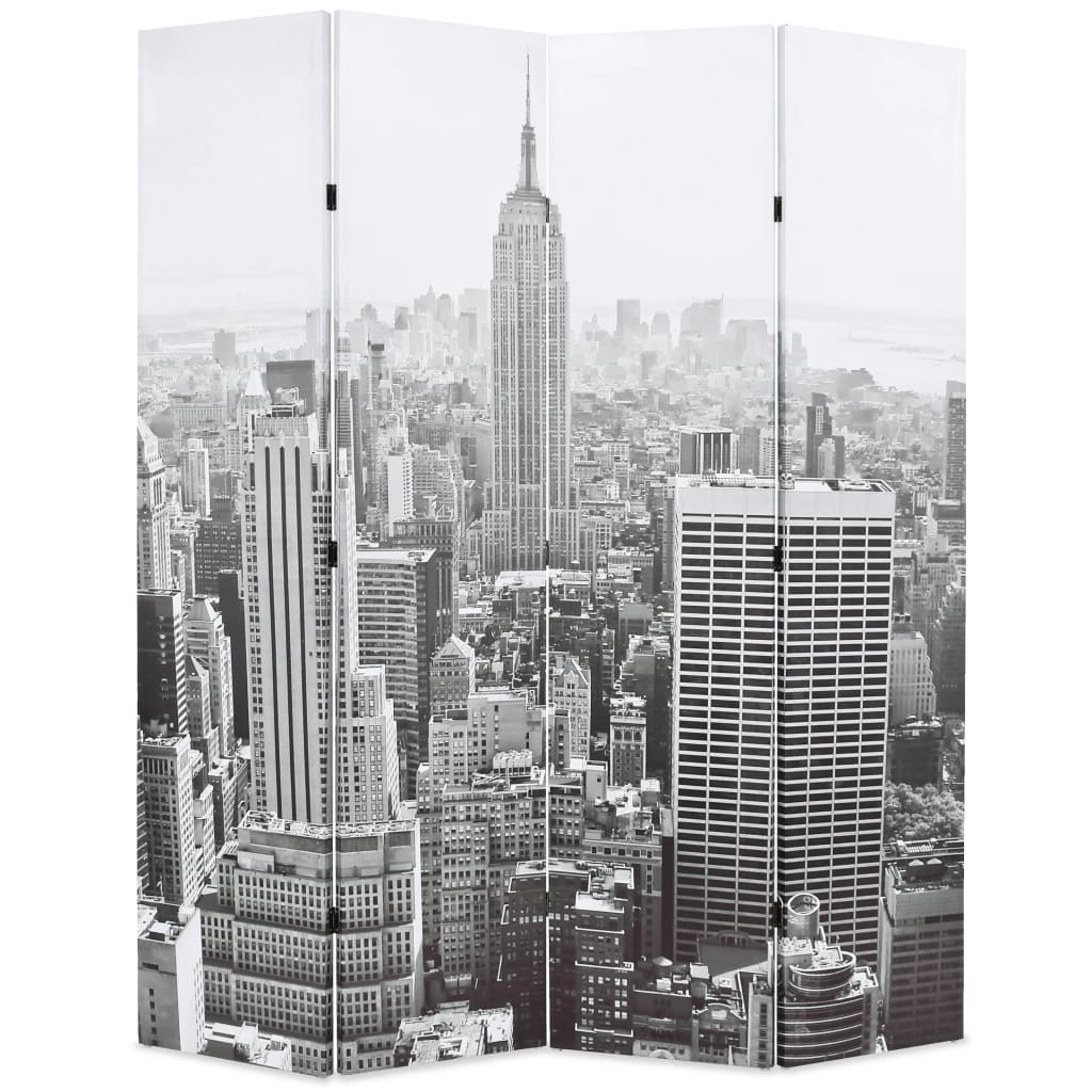 Paravent pliable 160×170 cm New York Noir et blanc